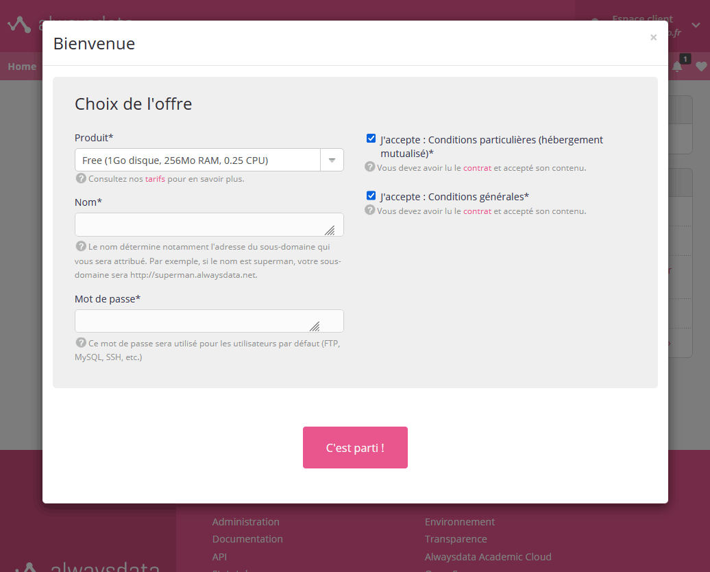 Choix de l'offre
