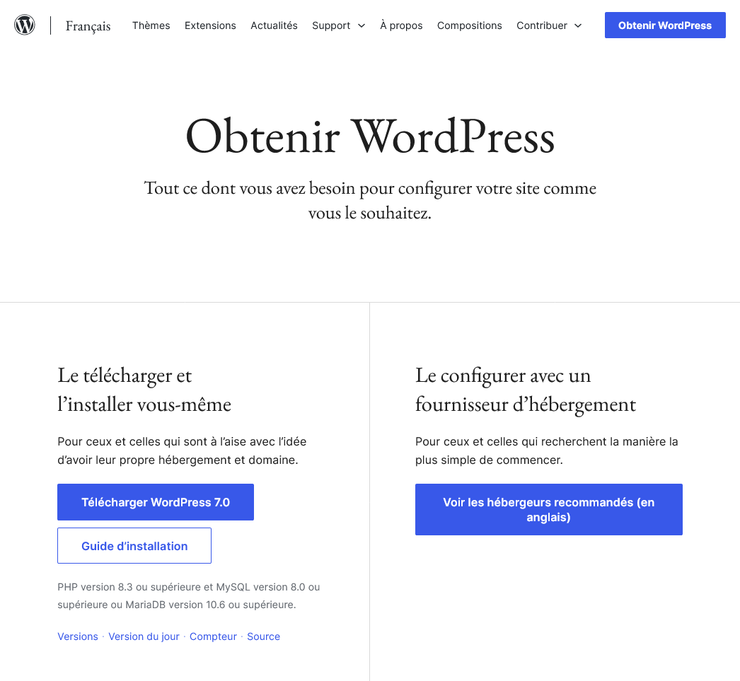 Téléchargement de WP