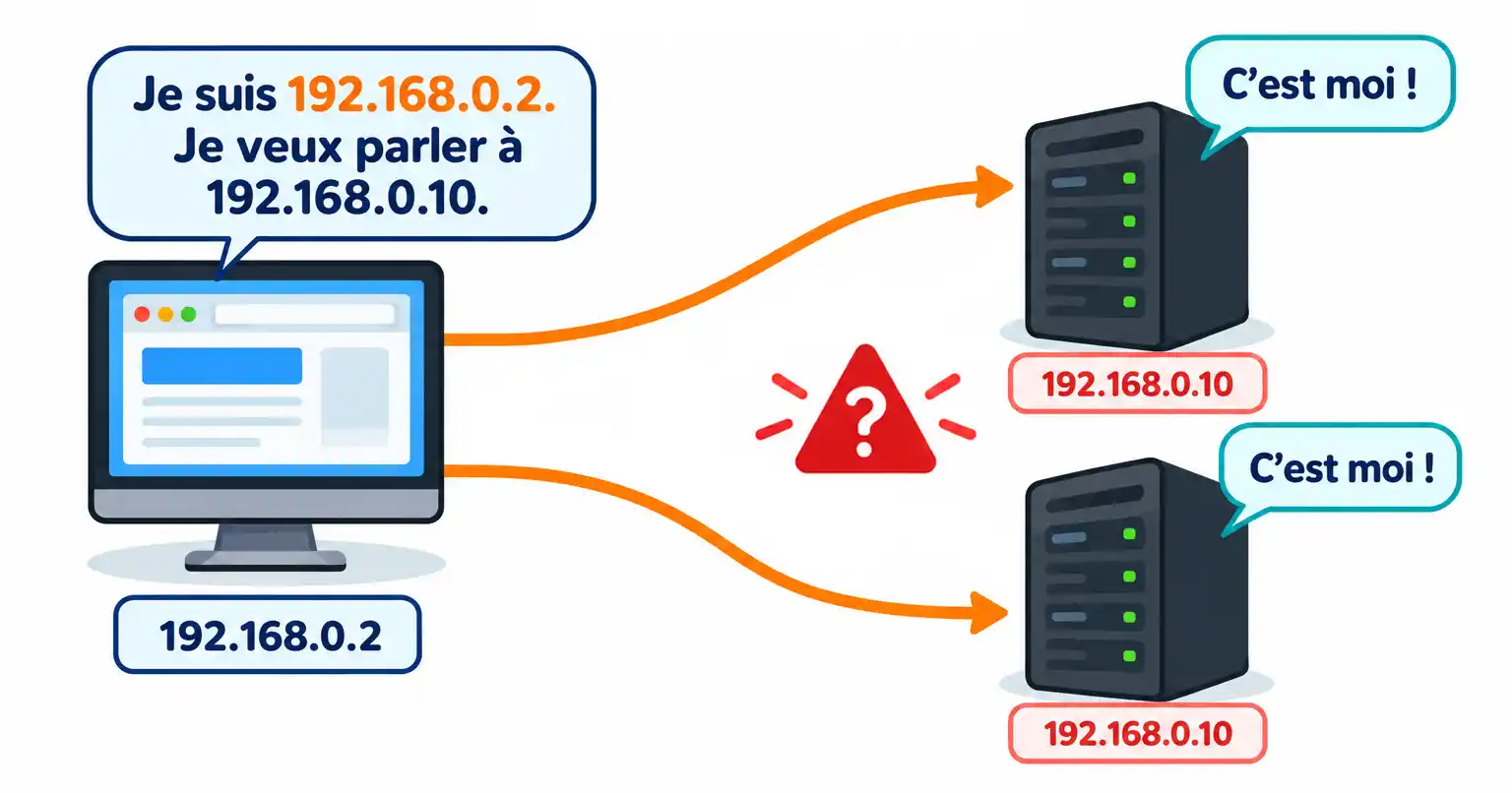 Conflit d'adresse IP