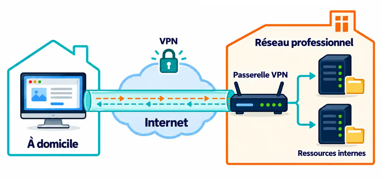 Accéder au réseau professionnel avec un vpn