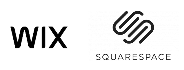 Logo de Wix et Squarespace